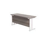 Jemini Rectangular Cantilever Desk 1600x600x730mm Grey Oak/White KF806516