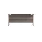 Jemini Rectangular Cantilever Desk 1600x600x730mm Grey Oak/White KF806516