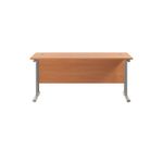 Jemini Rectangular Cantilever Desk 1800x600x730mm Beech/Silver KF806561