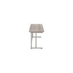 Jemini Rectangular Cantilever Desk 1800x600x730mm Grey Oak/Silver KF806578