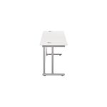 Jemini Rectangular Cantilever Desk 1800x600x730mm White/Silver KF806592