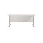 Jemini Rectangular Cantilever Desk 1800x600x730mm White/Silver KF806592