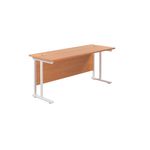 Jemini Rectangular Cantilever Desk 1800x600x730mm Beech/White KF806622