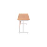 Jemini Rectangular Cantilever Desk 1800x600x730mm Beech/White KF806622
