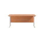 Jemini Rectangular Cantilever Desk 1800x600x730mm Beech/White KF806622
