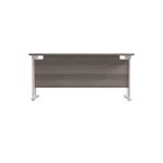 Jemini Rectangular Cantilever Desk 1800x600x730mm Grey Oak/White KF806639