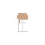 Jemini Rectangular Cantilever Desk 1800x600x730mm Nova Oak/White KF806646
