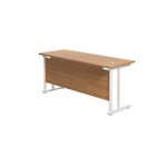Jemini Rectangular Cantilever Desk 1800x600x730mm Nova Oak/White KF806646