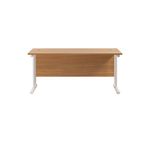 Jemini Rectangular Cantilever Desk 1800x600x730mm Nova Oak/White KF806646