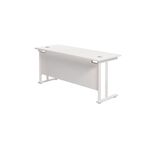 Jemini Rectangular Cantilever Desk 1800x600x730mm White/White KF806653