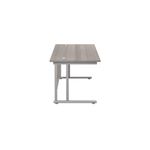 Jemini Rectangular Cantilever Desk 1200x800x730mm Grey Oak/Silver KF806813