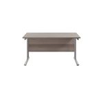 Jemini Rectangular Cantilever Desk 1200x800x730mm Grey Oak/Silver KF806813