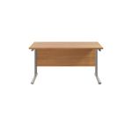Jemini Rectangular Cantilever Desk 1200x800x730mm Nova Oak/Silver KF806820