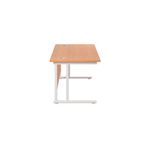 Jemini Rectangular Cantilever Desk 1200x800x730mm Beech/White KF806868