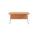 Jemini Rectangular Cantilever Desk 1200x800x730mm Beech/White KF806868