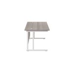 Jemini Rectangular Cantilever Desk 1200x800x730mm Grey Oak/White KF806875