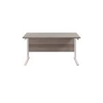 Jemini Rectangular Cantilever Desk 1200x800x730mm Grey Oak/White KF806875