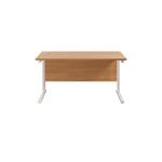 Jemini Rectangular Cantilever Desk 1200x800x730mm Nova Oak/White KF806882