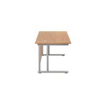 Jemini Rectangular Cantilever Desk 1400x800x730mm Nova Oak/Silver KF806943