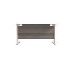 Jemini Rectangular Cantilever Desk 1400x800x730mm Grey Oak/White KF806998