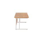 Jemini Rectangular Cantilever Desk 1400x800x730mm Nova Oak/White KF807001