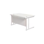 Jemini Rectangular Cantilever Desk 1400x800x730mm White/White KF807018