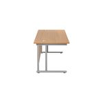 Jemini Rectangular Cantilever Desk 1600x800x730mm Nova Oak/Silver KF807063