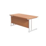 Jemini Rectangular Cantilever Desk 1600x800x730mm Beech/White KF807100