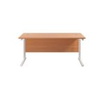 Jemini Rectangular Cantilever Desk 1600x800x730mm Beech/White KF807100