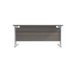 Jemini Rectangular Cantilever Desk 1600x800x730mm Grey Oak/White KF807117
