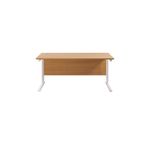 Jemini Rectangular Cantilever Desk 1600x800x730mm Nova Oak/White KF807124