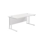 Jemini Rectangular Cantilever Desk 1600x800x730mm White/White KF807131
