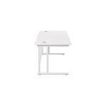 Jemini Rectangular Cantilever Desk 1600x800x730mm White/White KF807131