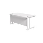 Jemini Rectangular Cantilever Desk 1600x800x730mm White/White KF807131