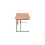 Jemini Rectangular Cantilever Desk 1800x800x730mm Beech/Silver KF807162