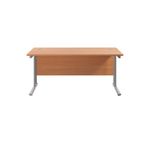Jemini Rectangular Cantilever Desk 1800x800x730mm Beech/Silver KF807162