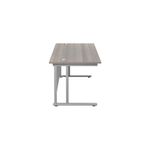 Jemini Rectangular Cantilever Desk 1800x800x730mm Grey Oak/Silver KF807179