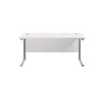Jemini Rectangular Cantilever Desk 1800x800x730mm White/Silver KF807193