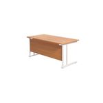 Jemini Rectangular Cantilever Desk 1800x800x730mm Beech/White KF807223