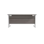 Jemini Rectangular Cantilever Desk 1800x800x730mm Grey Oak/White KF807230