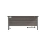 Jemini Radial Left Hand Cantilever Desk 1600x1200x730mm Grey Oak/Silver KF807537