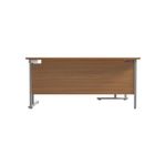Jemini Radial Left Hand Cantilever Desk 1600x1200x730mm Nova Oak/Silver KF807544