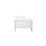 Jemini Radial Left Hand Cantilever Desk 1600x1200x730mm White/Silver KF807551