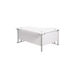 Jemini Radial Left Hand Cantilever Desk 1600x1200x730mm White/Silver KF807551