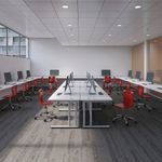 Jemini Radial Left Hand Cantilever Desk 1600x1200x730mm White/Silver KF807551