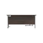 Jemini Radial Left Hand Cantilever Desk 1600x1200x730mm Dark Walnut/Silver KF807575