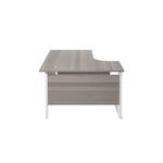 Jemini Radial Left Hand Cantilever Desk 1600x1200x730mm Grey Oak/White KF807650