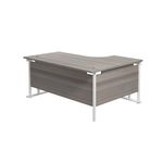 Jemini Radial Left Hand Cantilever Desk 1600x1200x730mm Grey Oak/White KF807650
