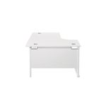 Jemini Radial Left Hand Cantilever Desk 1600x1200x730mm White/White KF807674