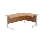 Jemini Radial Right Hand Cantilever Desk 1600x1200x730mm Nova Oak/White KF807728